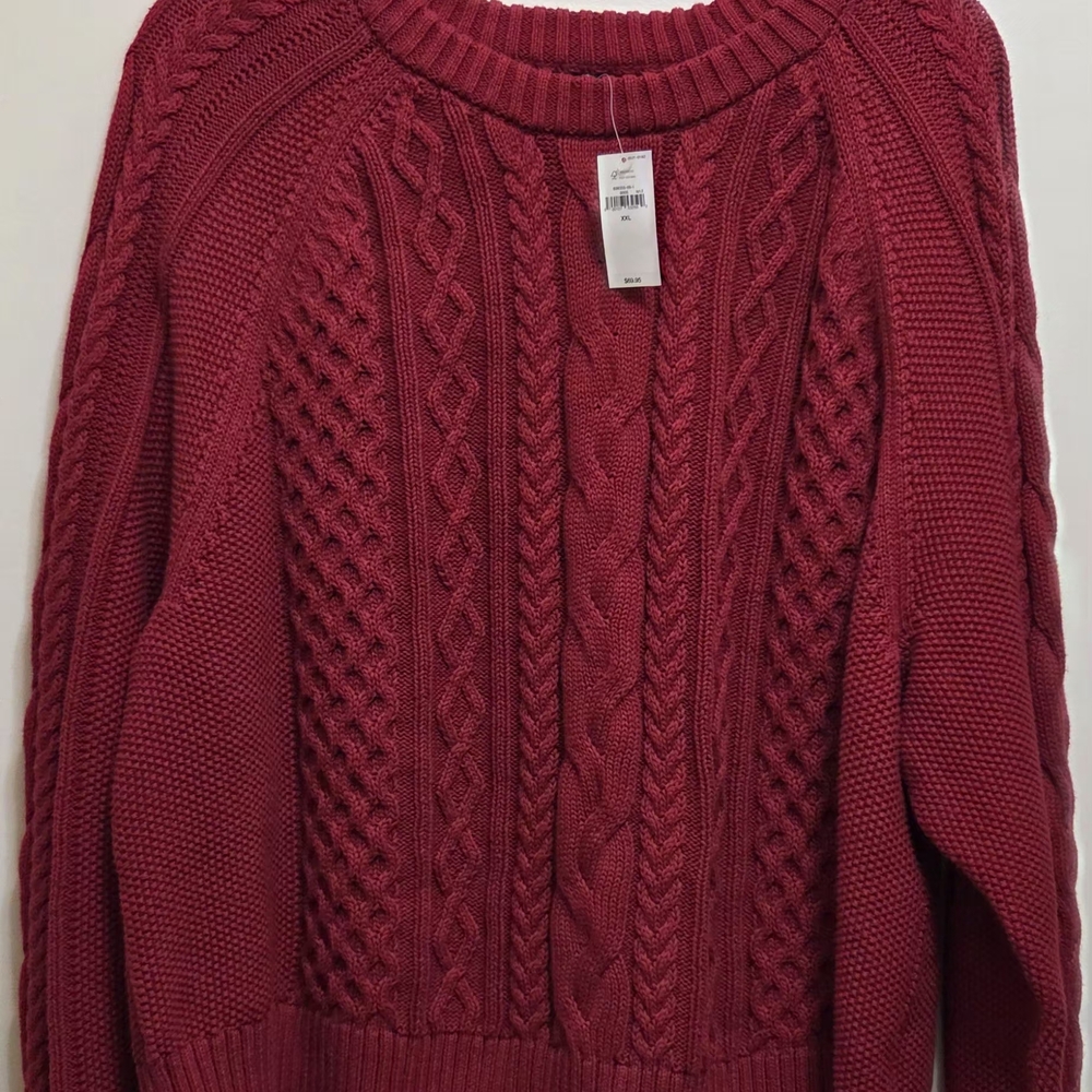 GAP Rich Red Cable Knit Sweater